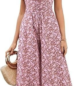 Gardenwed Women's Floral Wide Leg Jumpsuit