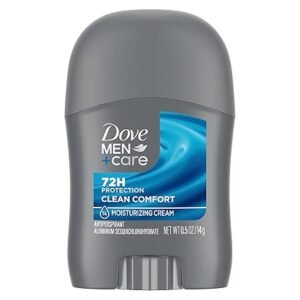 DOVE MEN + CARE Antiperspirant Deodorant Stick Clean Comfort 72-Hour Sweat & Odor Protection Antiperspirant for Men With 1/4 Moisturizing Cream 0.5 oz