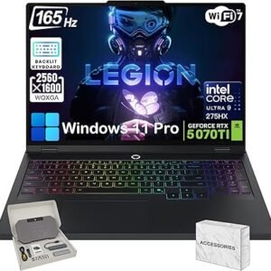 Lenovo Legion Pro 5i Gen 10 Gaming Laptop - Intel 24 Core Ultra 9 275HX, GeForce RTX 5070 Ti, 64GB RAM, 4TB SSD, 16.0" WQXGA OLED 165Hz Display, Wi-Fi 7, 24zone RGB Backlit, Win 11 Pro, Accessories