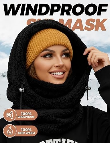 Balaclava Face Mask for Women Men Winter Hat Neck Windproof Fleece Ski Mask Warm Face Cover Scarf - Image 2