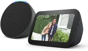 Echo Pop and Echo Show 5 (3rd Gen) | Echo Smart Speaker + Smart Display Bundle