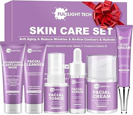 Skin Care Set,6 Pcs Anti-aging Skincare w/Korean Retinol,Hydrate, Moisturize Self Care Facial Skin Care Routine Kit Women Teen Girls Travel Skincare Gift Set,Valentines Birthday Gift for Women Her Mom - Image 2