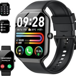 Smart Watch(Answer/Make Call), 1.96" HD Smartwatch for Men Women, 2025 Fitness Watch with 110+ Sport Modes/Heart Rate/Sleep Monitor/Pedometer, IP68 Waterproof Fitness Activity Tracker for Android iOS