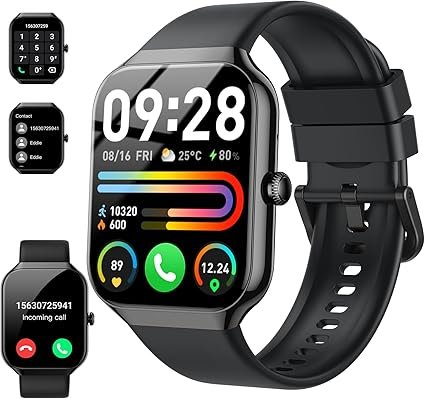 Smart Watch(Answer/Make Call), 1.96" HD Smartwatch for Men Women, 2025 Fitness Watch with 110+ Sport Modes/Heart Rate/Sleep Monitor/Pedometer, IP68 Waterproof Fitness Activity Tracker for Android iOS