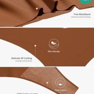 DEANGELMON Seamless Thongs for Women No Show Thong Underwear Women Comfortable Multiple Pack