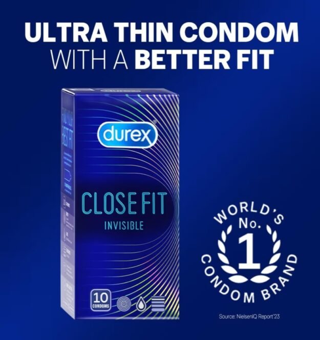 Durex Close Fit Invisible Condoms for Men - 10s | Ultra Thin Condom